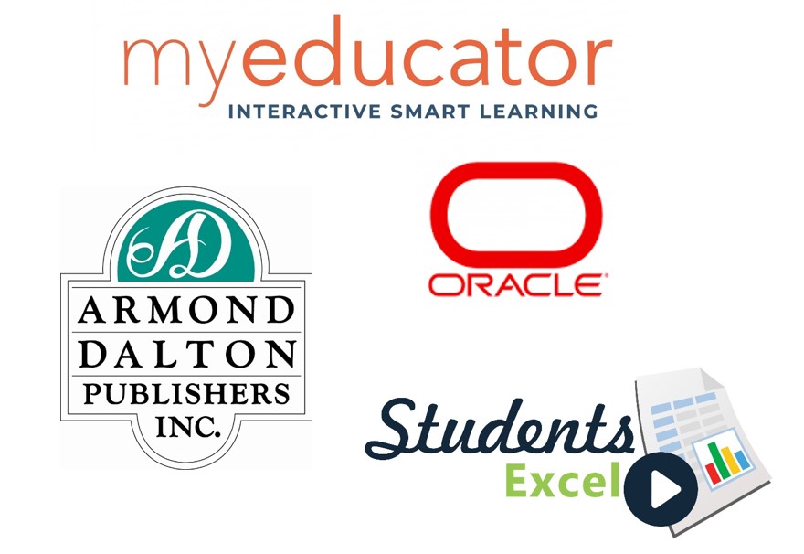 2026 sponsor logos: MyEducator, Armond Dalton Publishers, Oracle, Students Excel